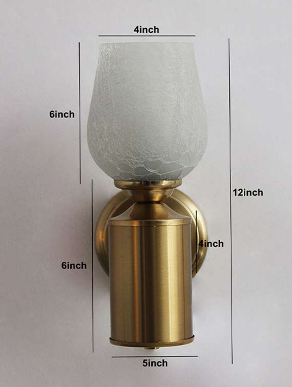 vintage brass wall sconce with crackle glass shade - 22316229 -  Standard Image - 5