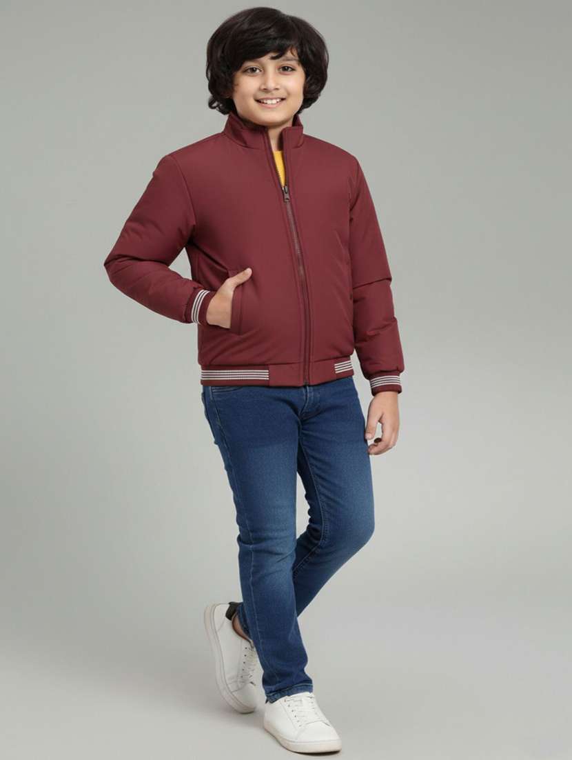 boys solid long sleeve bomber jacket - 22316230 -  Standard Image - 3