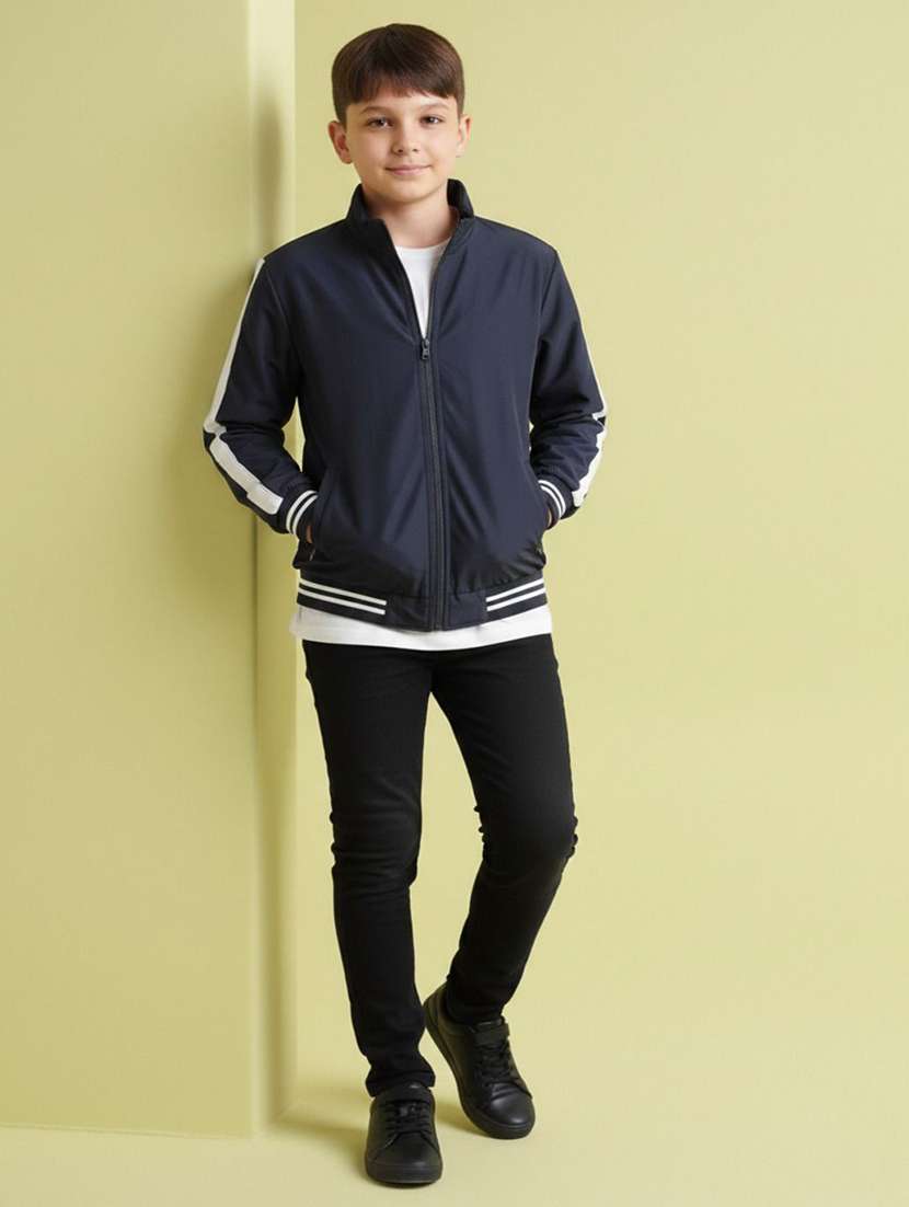 boys solid long sleeve bomber jacket - 22316231 -  Standard Image - 3
