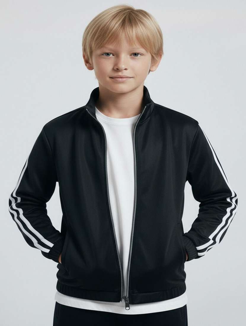 boys solid long sleeve bomber jacket