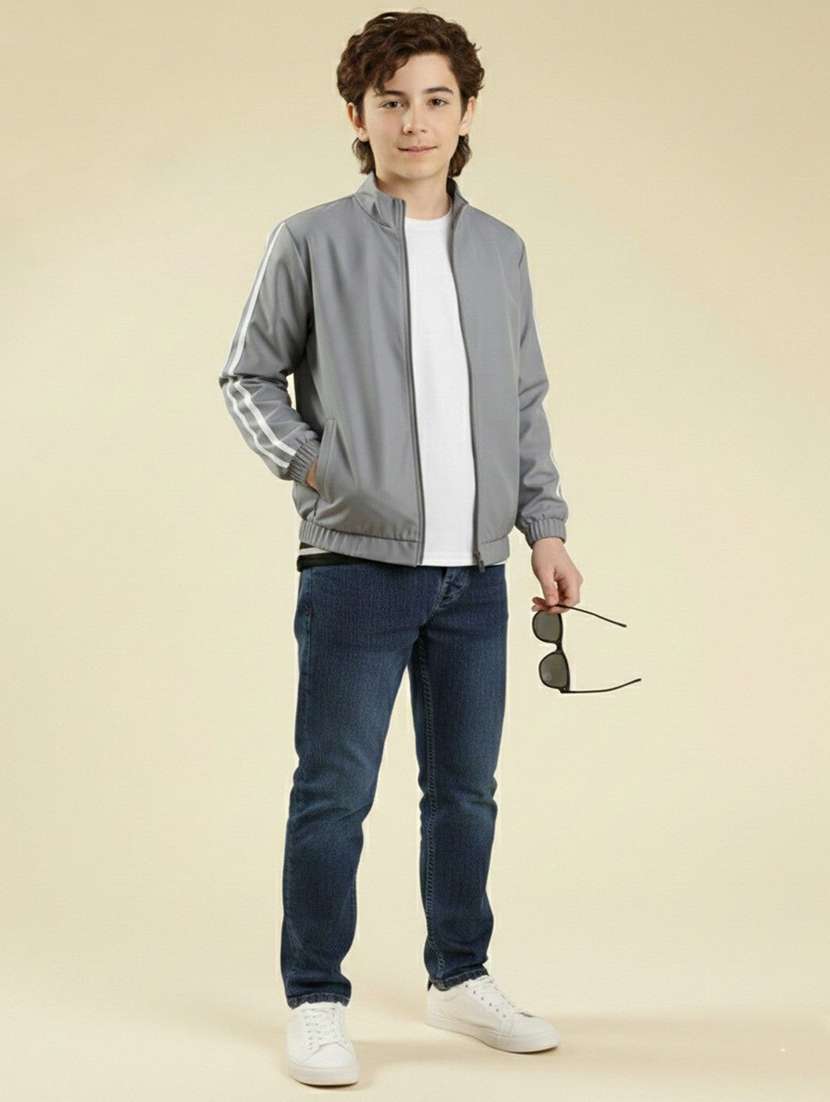 boys solid long sleeve bomber jacket - 22316233 -  Standard Image - 3