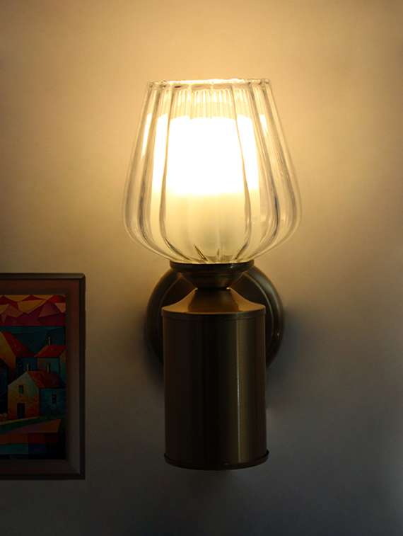 clear tulip glass brass wall mounting light - 22316237 -  Standard Image - 3