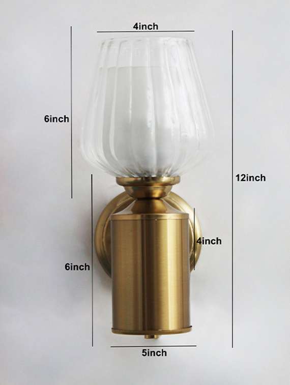 clear tulip glass brass wall mounting light - 22316237 -  Standard Image - 5