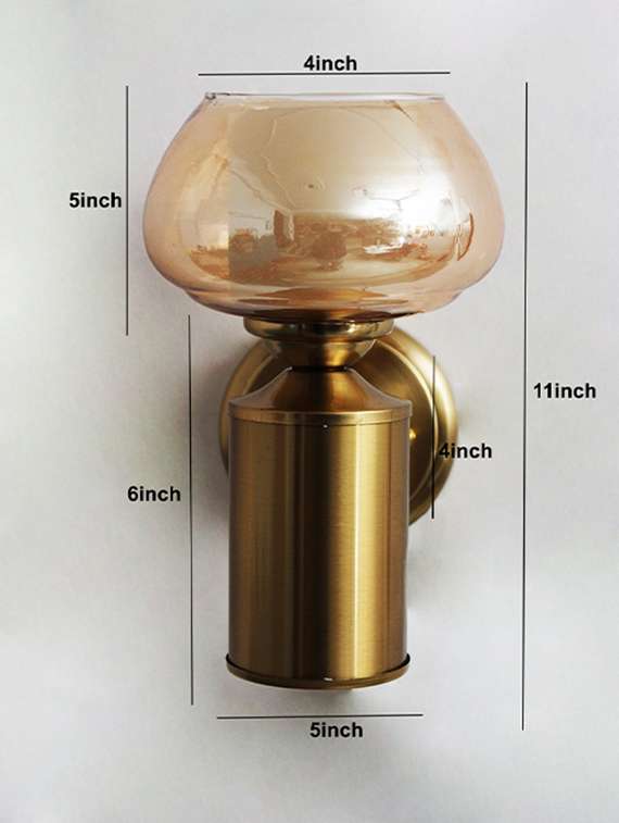 Amber Kachori Glass Shade With Brushed Brass Wall Sconce - 22316249 -  Standard Image - 5