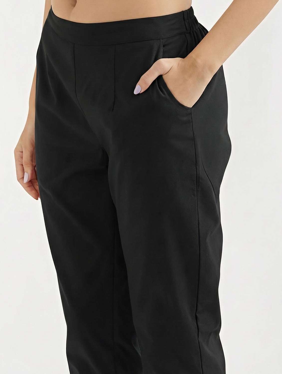 Women Solid Mid Rise Straight Trouser - 22316250 -  Standard Image - 5