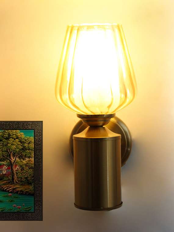 golden tulip glass brass wall mounting light