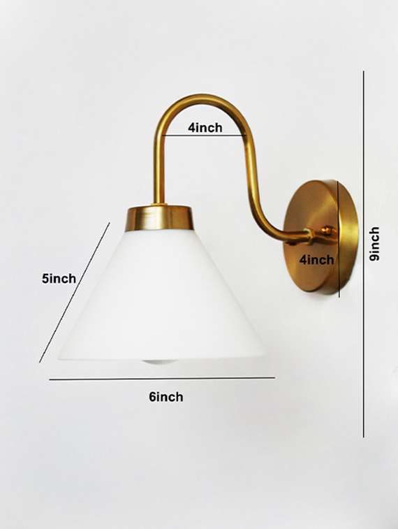 cone shape wall sconce with brass curve holder - 22316260 -  Standard Image - 5