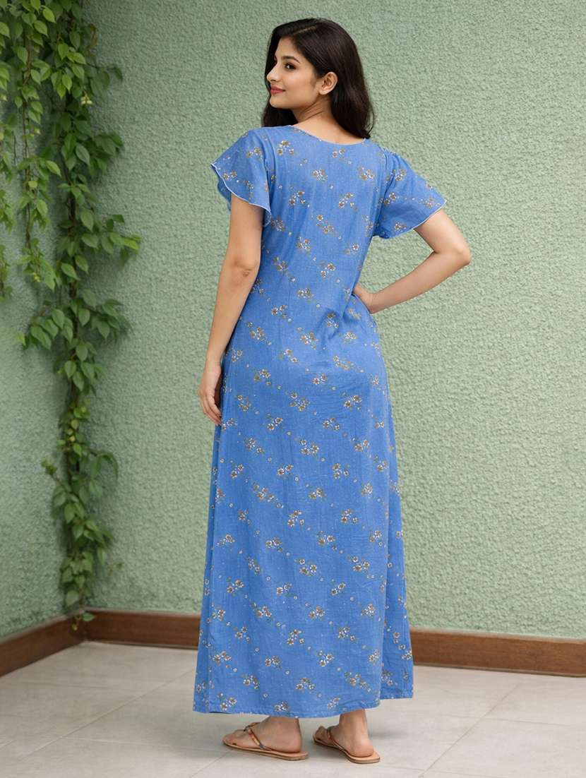 women printed short sleeve nighty - 22316271 -  Standard Image - 3