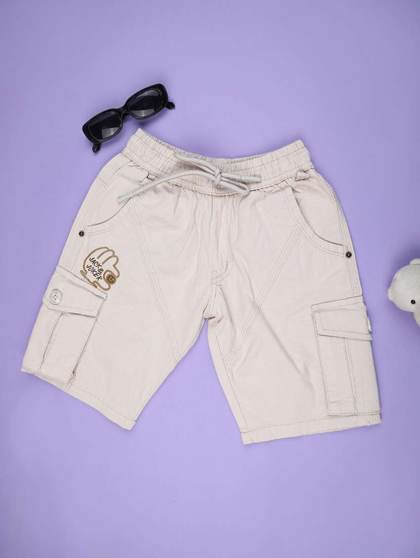 boys solid mid rise shorts