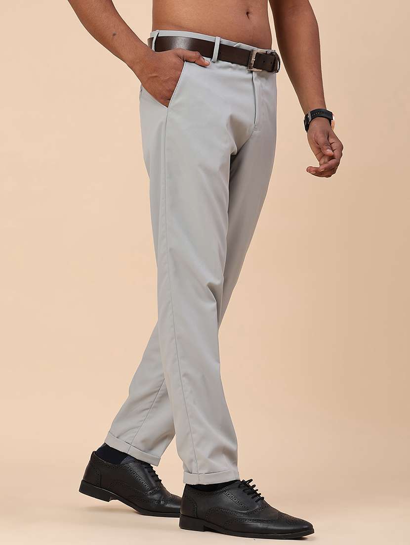 men solid mid rise slim fit formal trouser - 22316357 -  Standard Image - 3