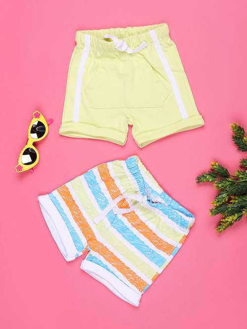 Multi Colored Cotton Shorts & Three Fourth