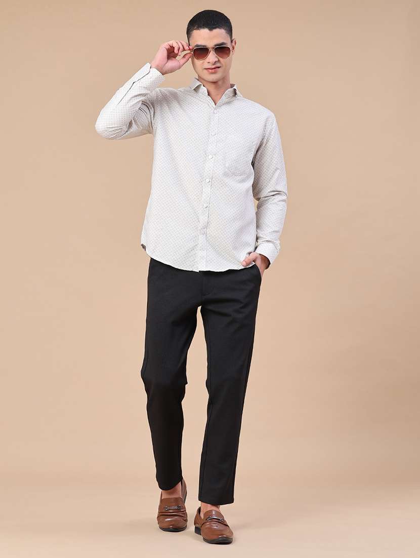 men printed long sleeve slim fit casual shirt - 22316489 -  Standard Image - 5