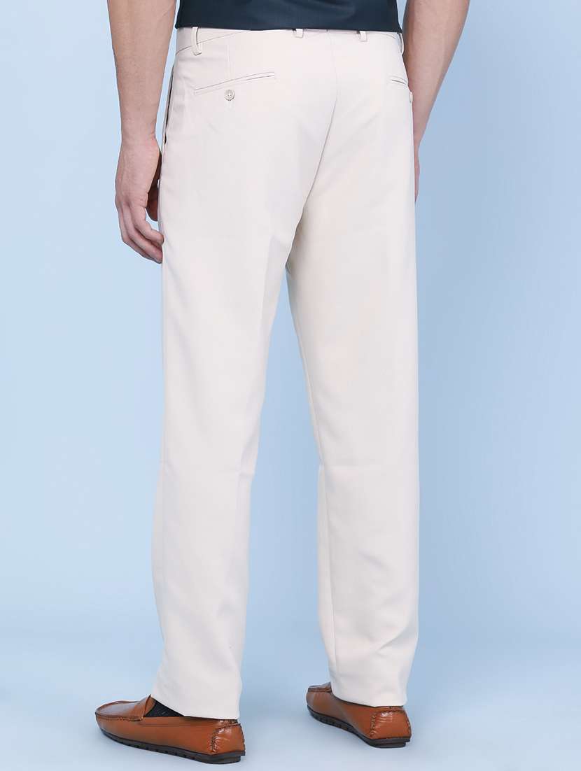 men solid mid rise slim fit formal trouser - 22316536 -  Standard Image - 3