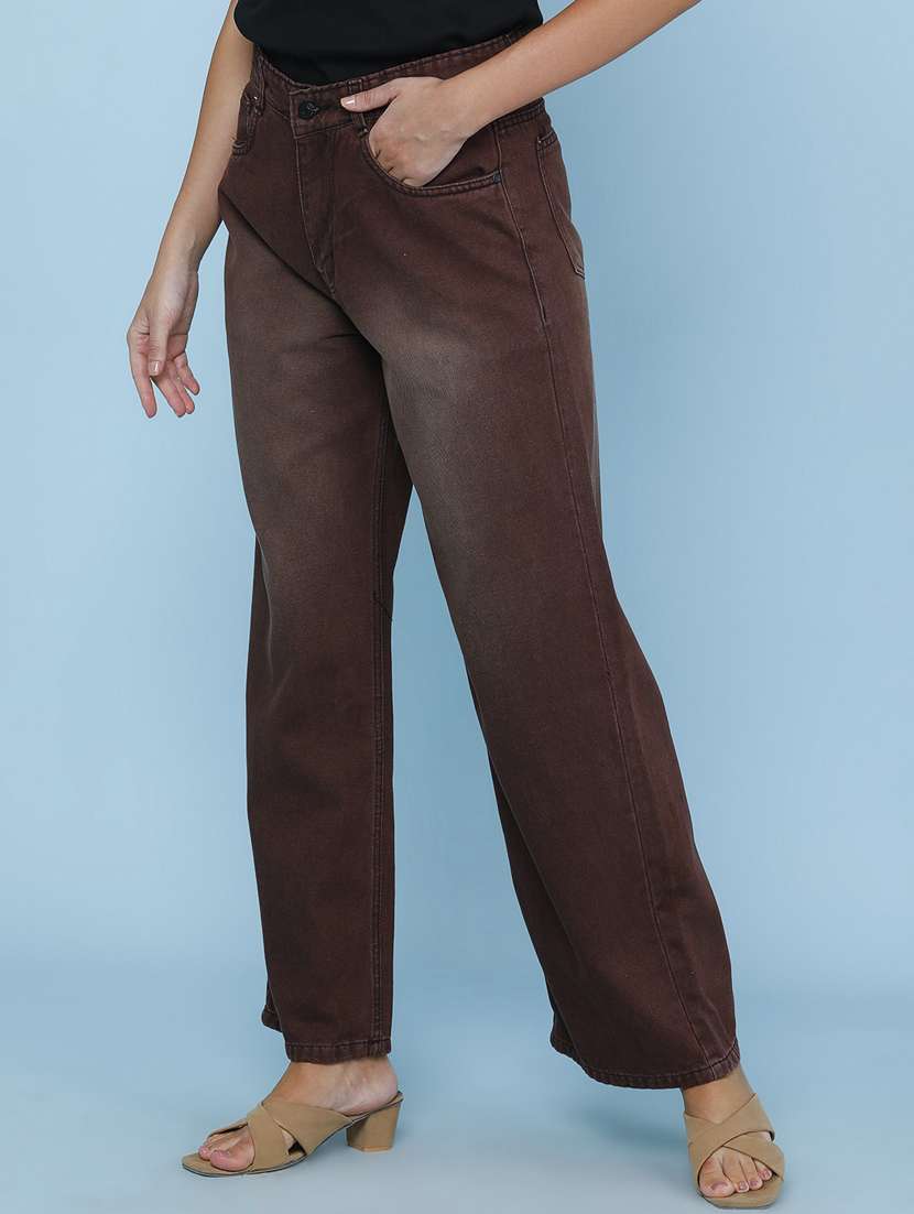Women Washed Mid Rise Wide Leg Jeans - 22316567 -  Standard Image - 3