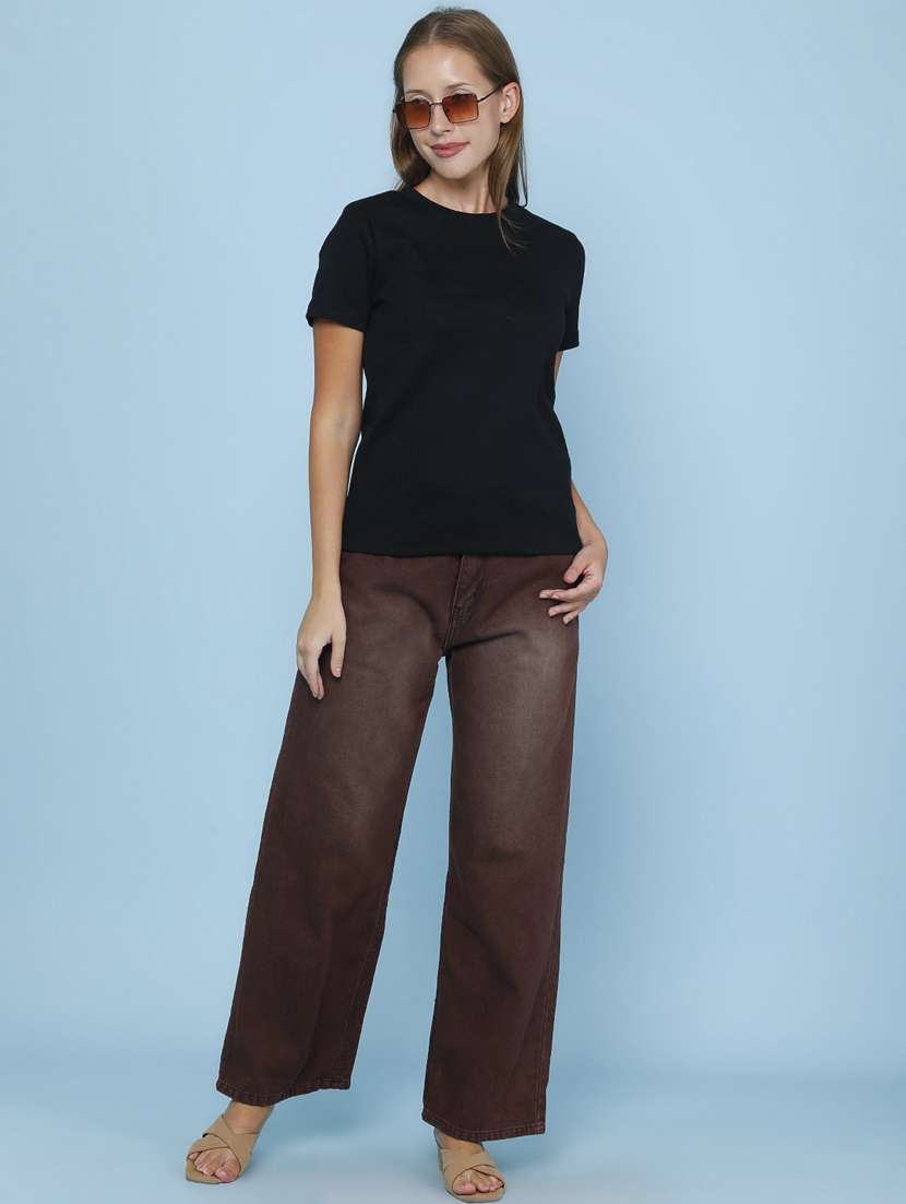 Women Washed Mid Rise Wide Leg Jeans - 22316567 -  Standard Image - 5