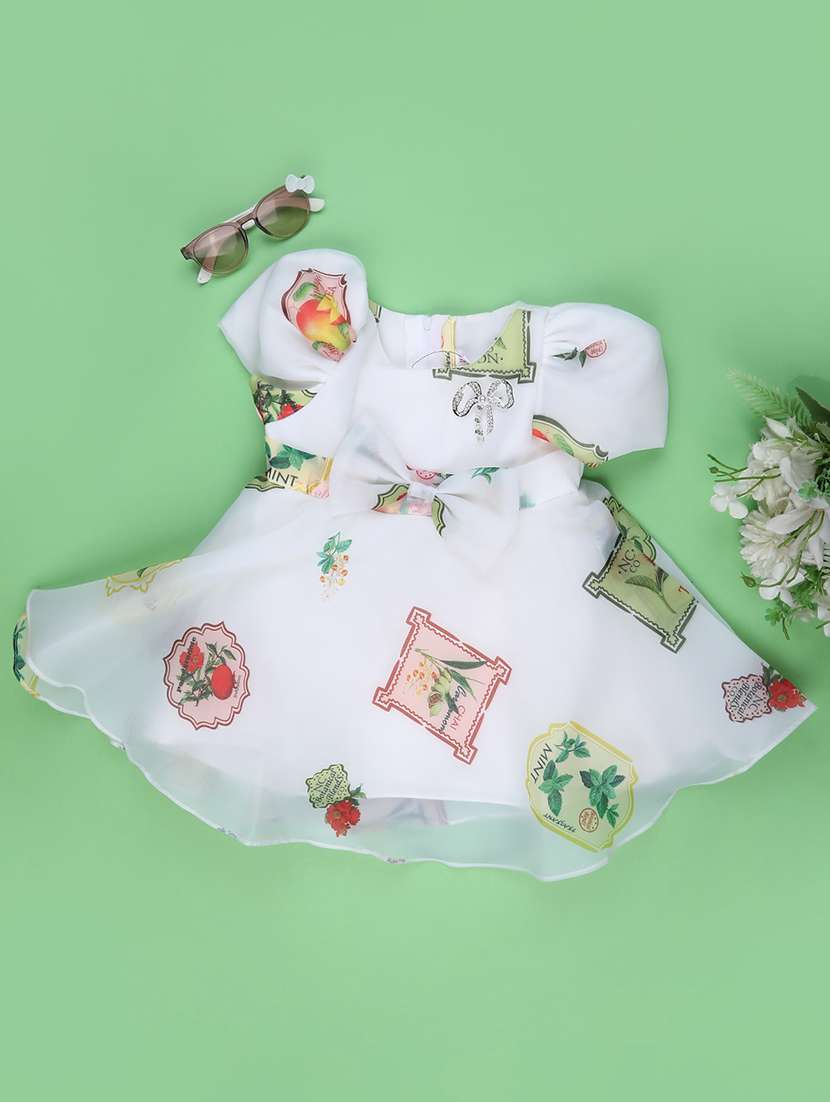 girls printed short sleeve frock