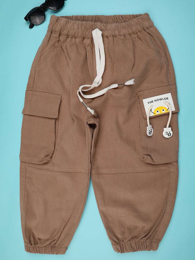 boys solid mid rise cargo