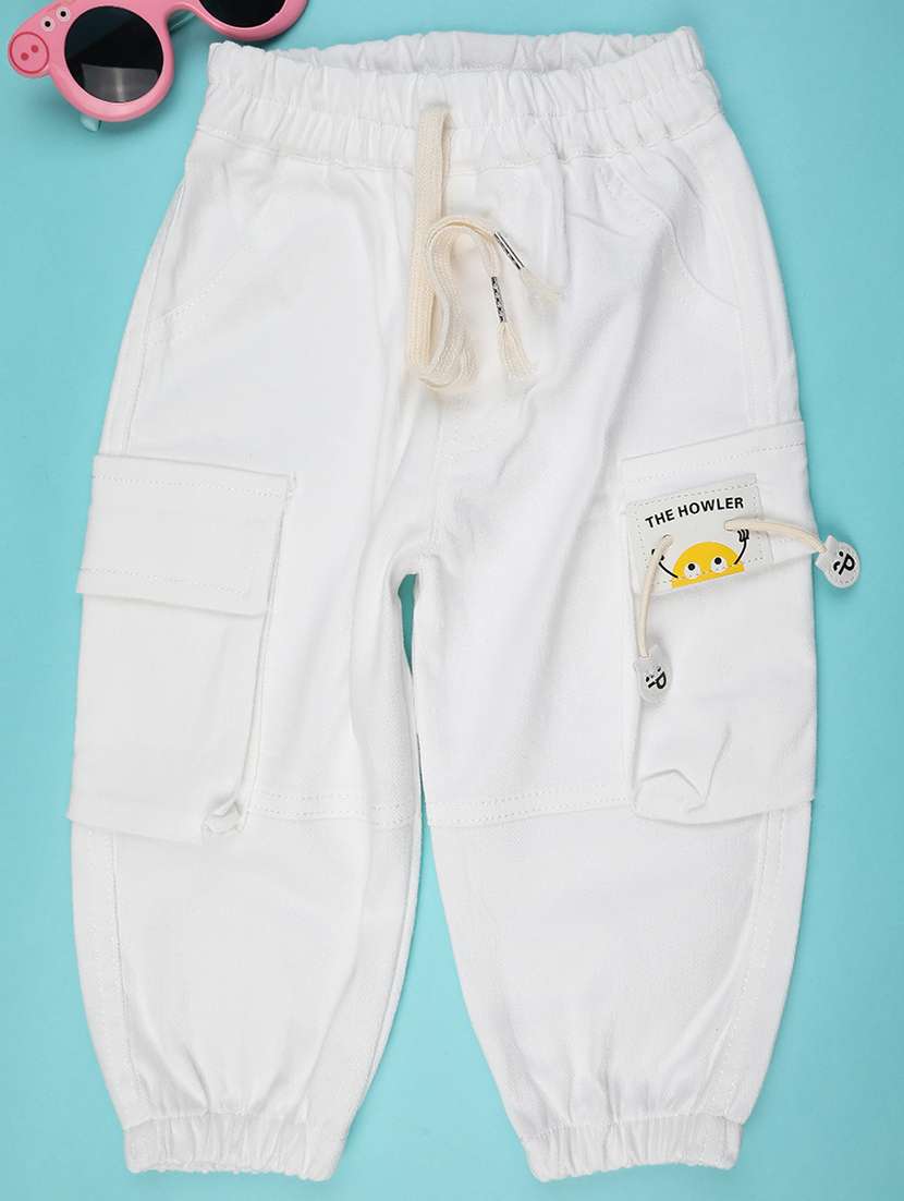 boys solid mid rise cargo