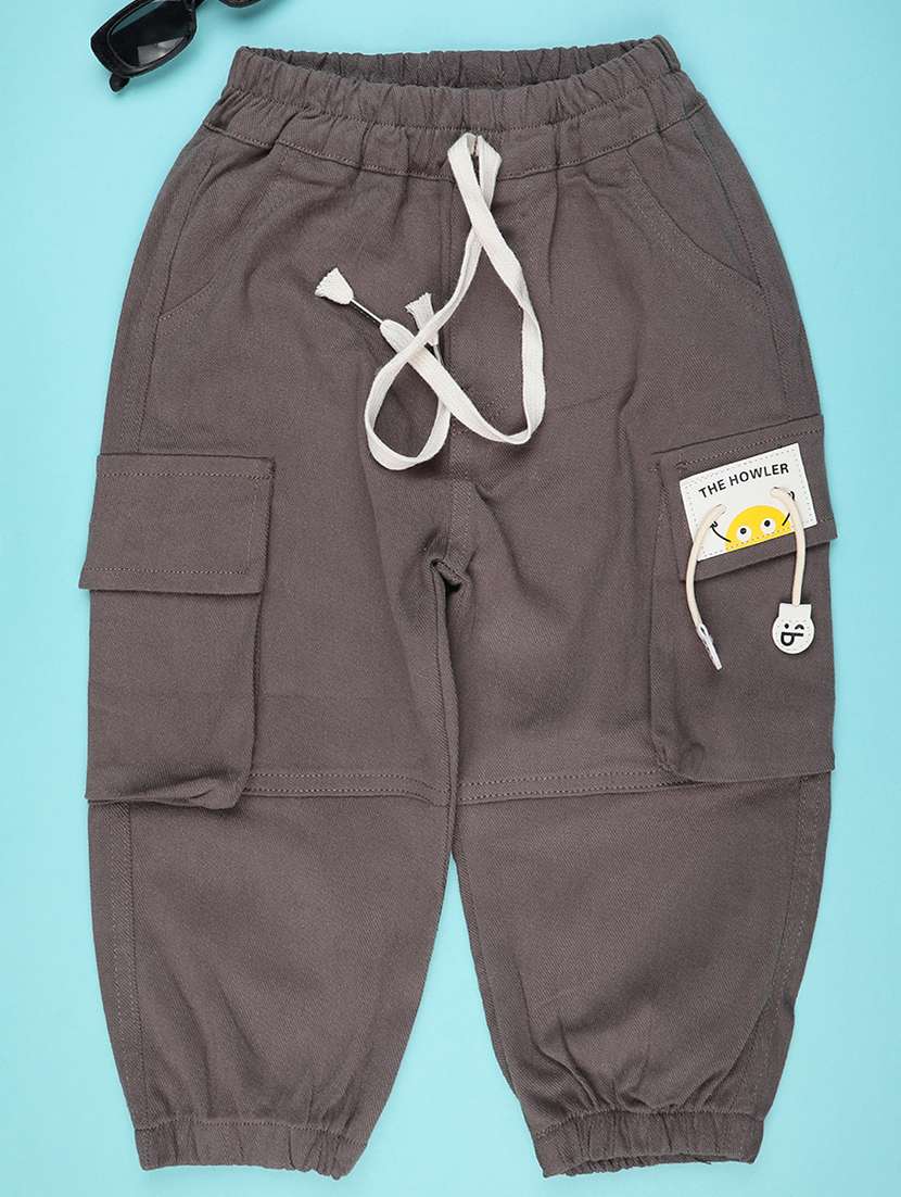 boys solid mid rise cargo