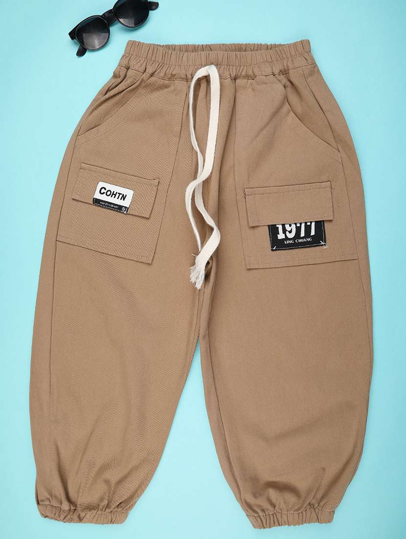 boys solid mid rise cargo