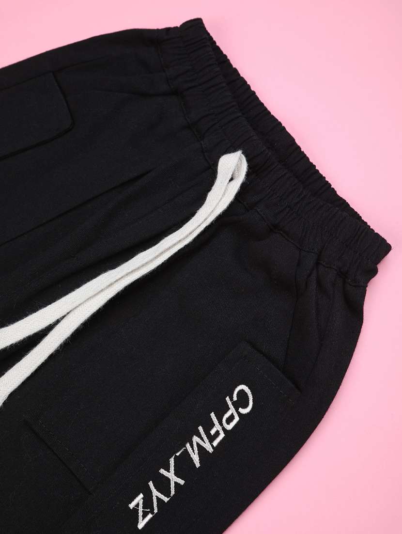 black poly cotton plain jogger - 22316747 -  Standard Image - 3