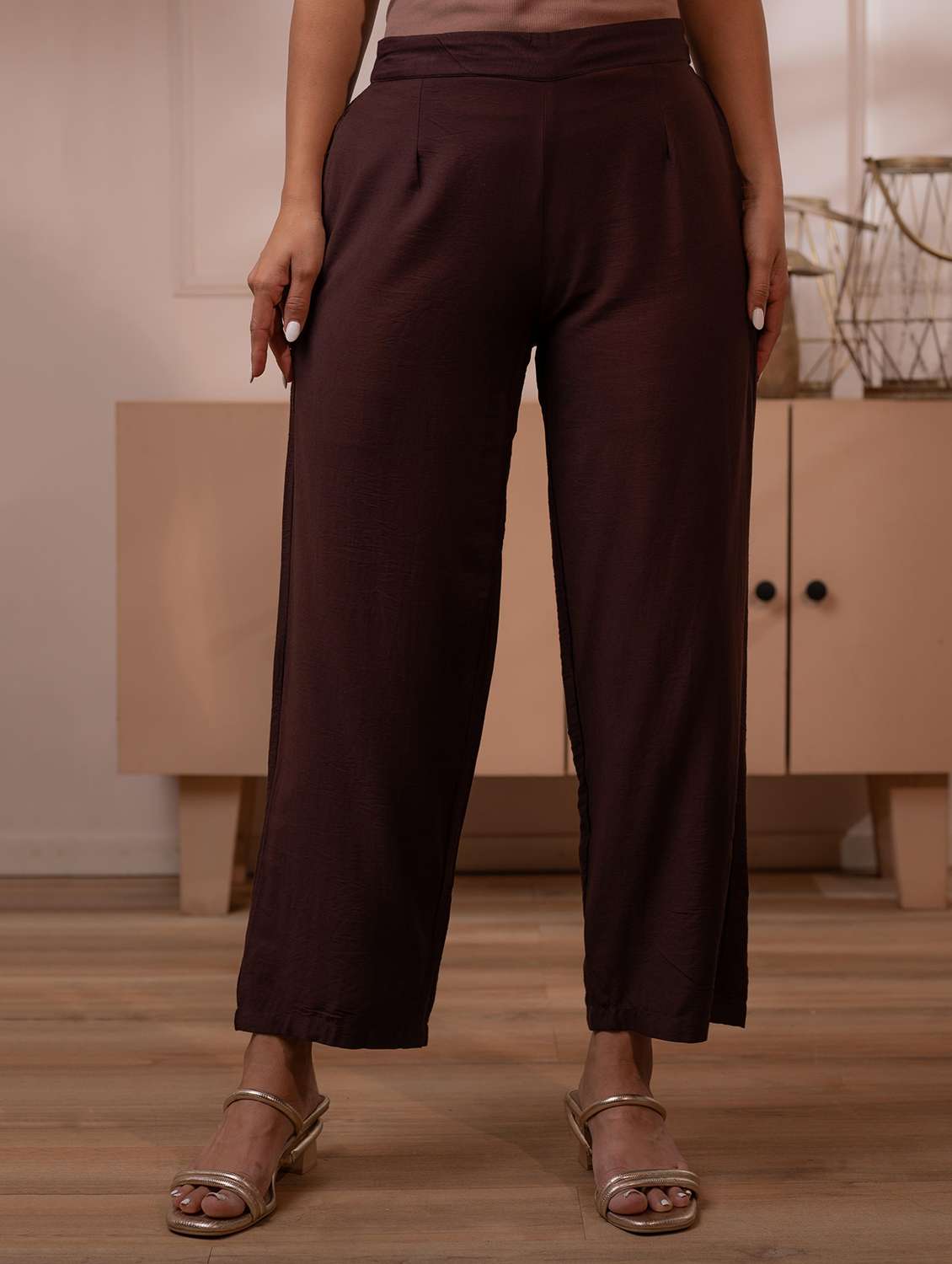 women solid with work three quarter sleeve kurta pant set - 22316819 -  Standard Image - 3