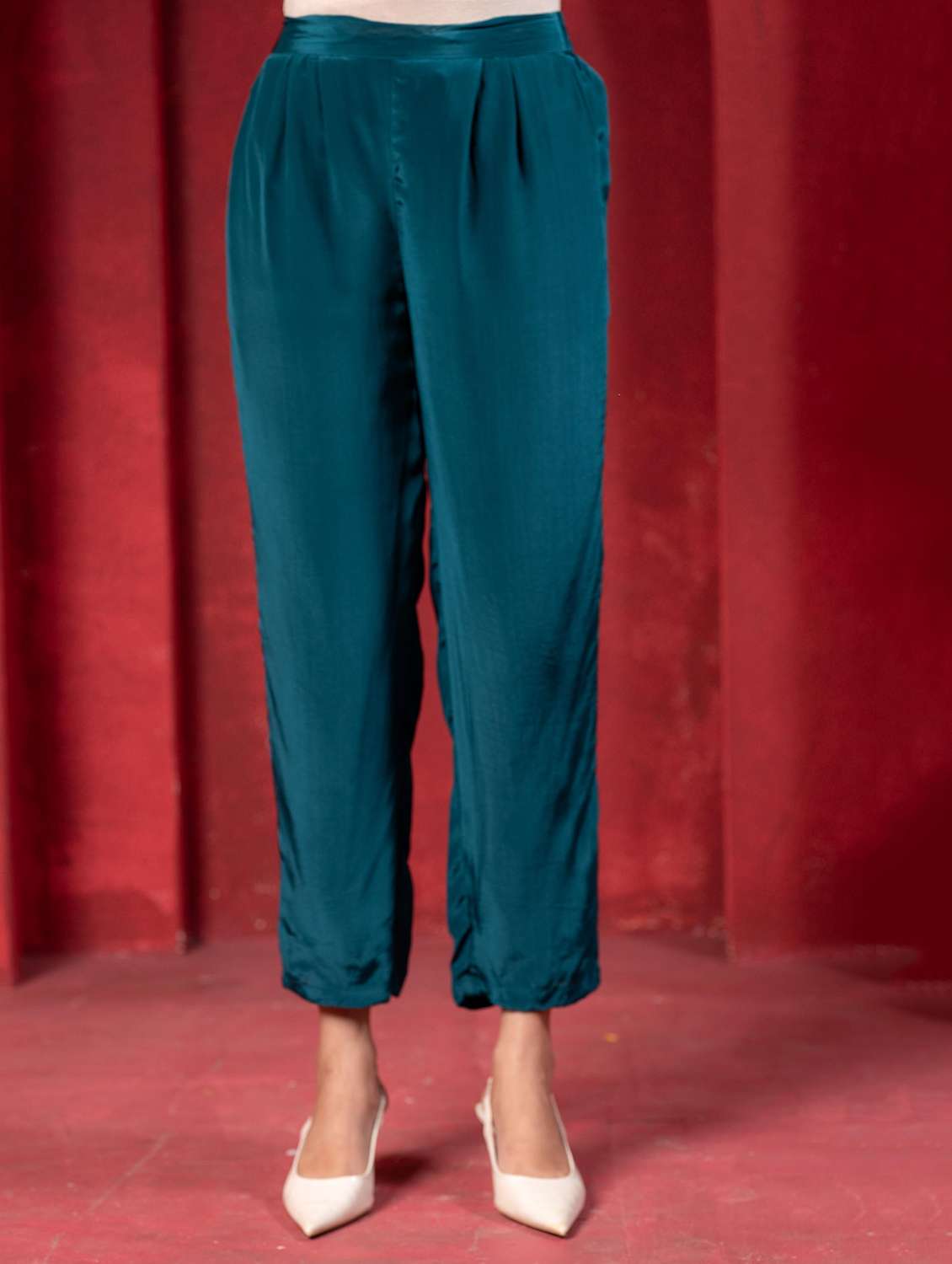 women solid with work bishop sleeve ethnic co-ord set - 22316865 -  Standard Image - 3