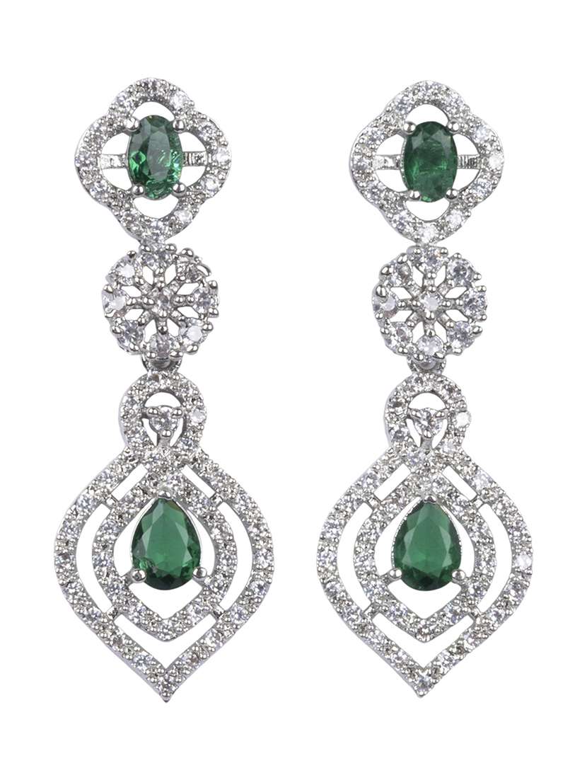 woemn green brass necklace necklace and earring set - 22316913 -  Standard Image - 3