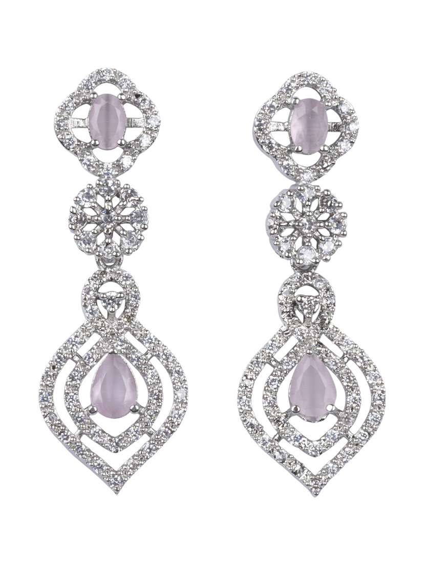 luxury look pink american diamond necklace set - 22316914 -  Standard Image - 3