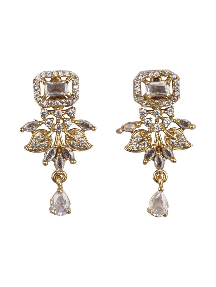 gold plated white ad flower design pendant necklace set - 22316917 -  Standard Image - 3