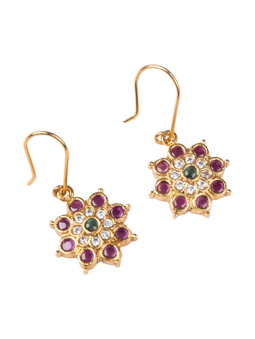 delicate multicolor flower motif necklace set - 22316919 -  Standard Image - 3