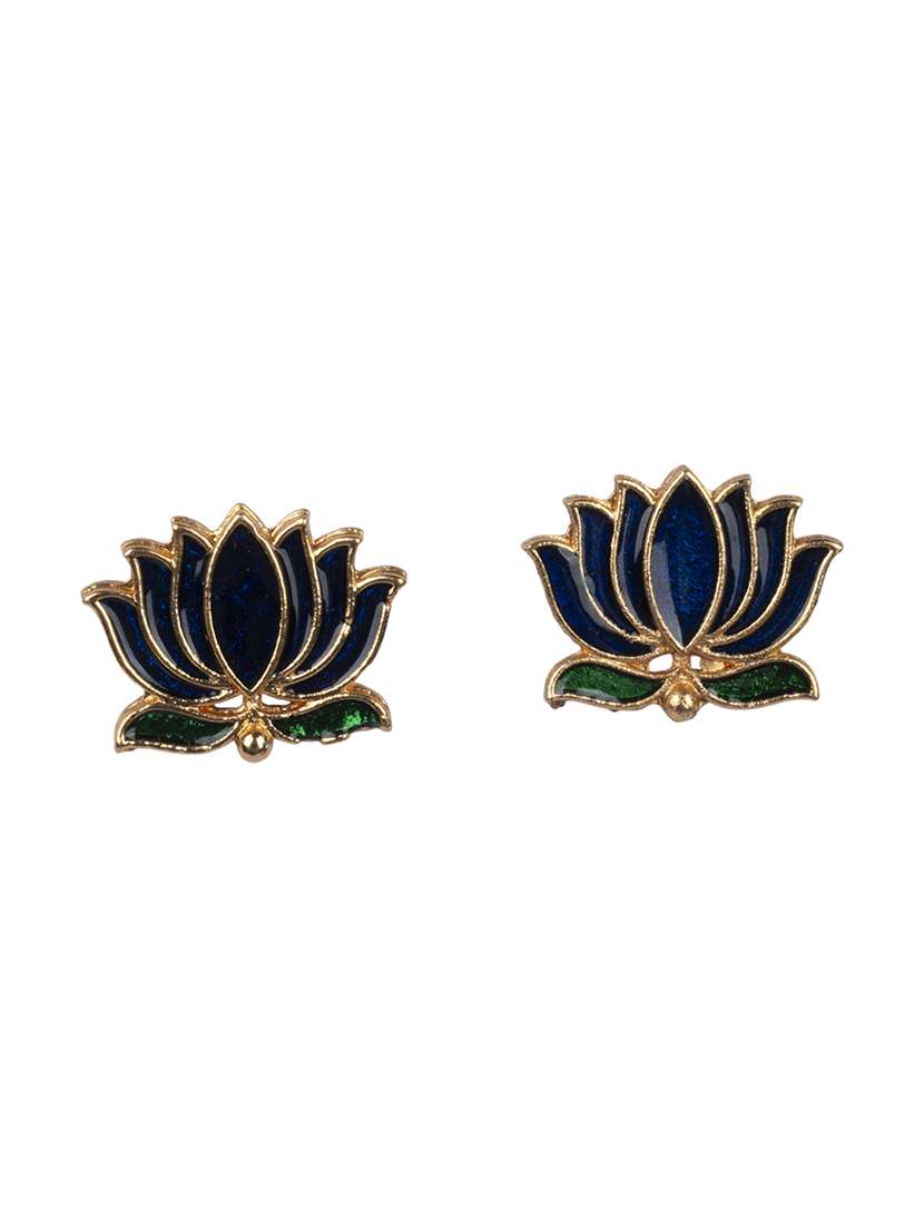 minimal blue lotus motif pendant set with invisible chain - 22316922 -  Standard Image - 3