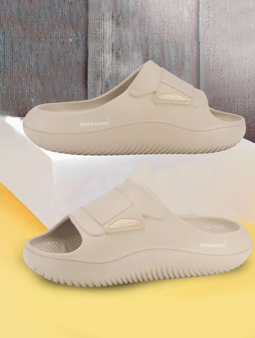 men beige slip on slider
