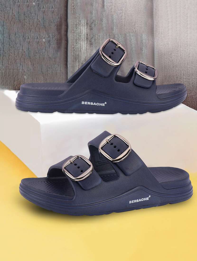 men solid slip on slider