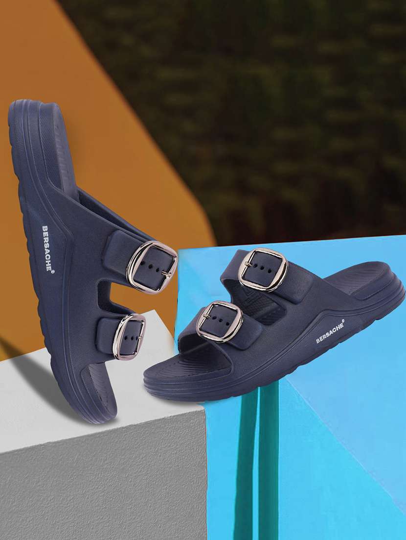 men solid slip on slider