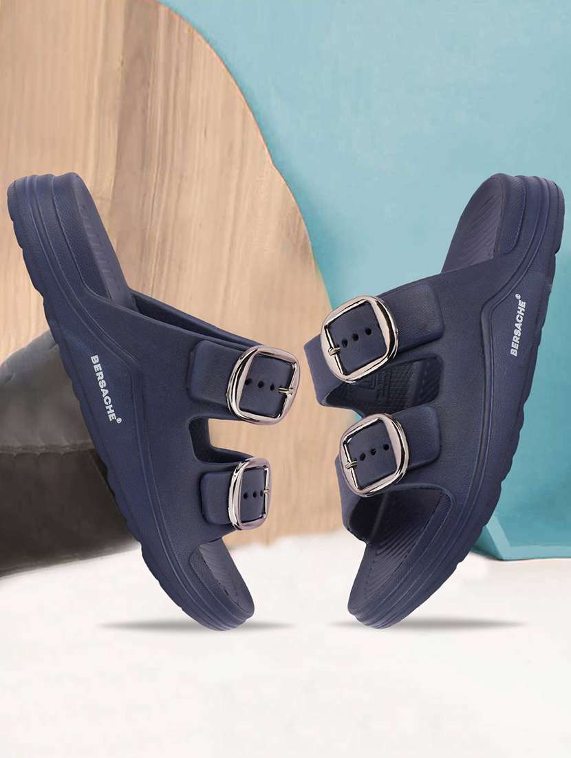 men solid slip on slider