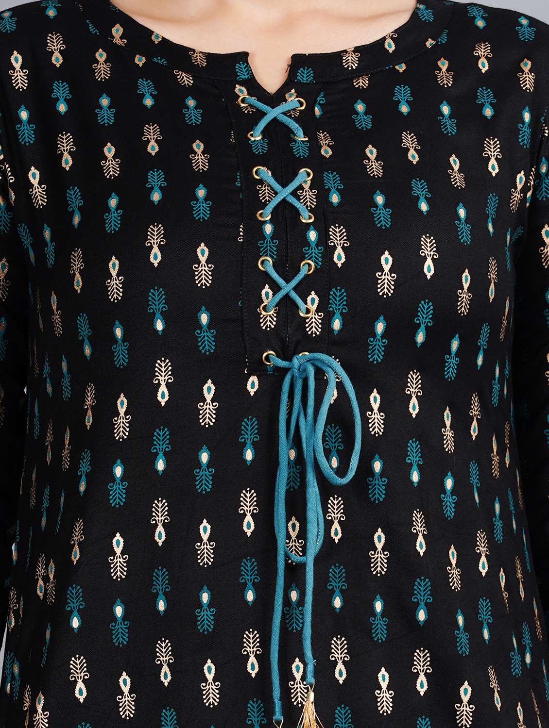 women printed three quarter sleeve straight kurta - 22316961 -  Standard Image - 5