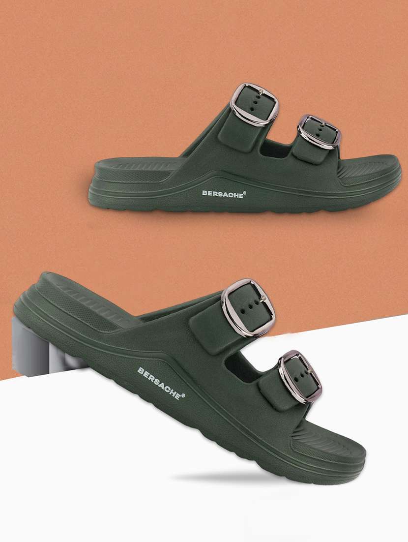 men solid slip on slider