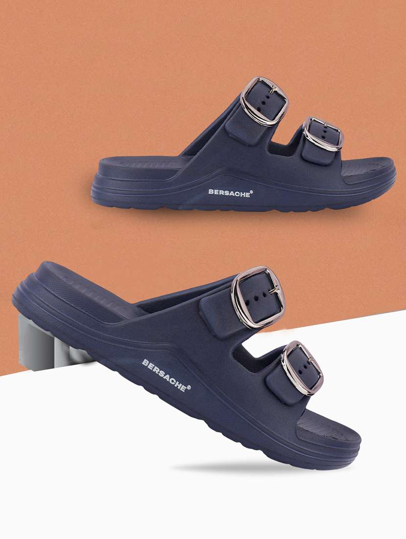men solid slip on slider