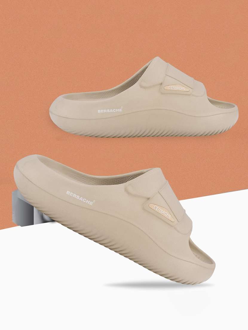 men solid slip on slider