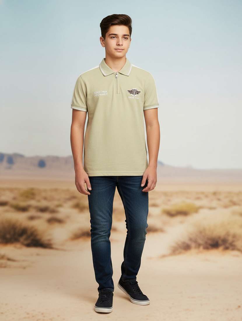 boys tapered short sleeves polo t-shirt