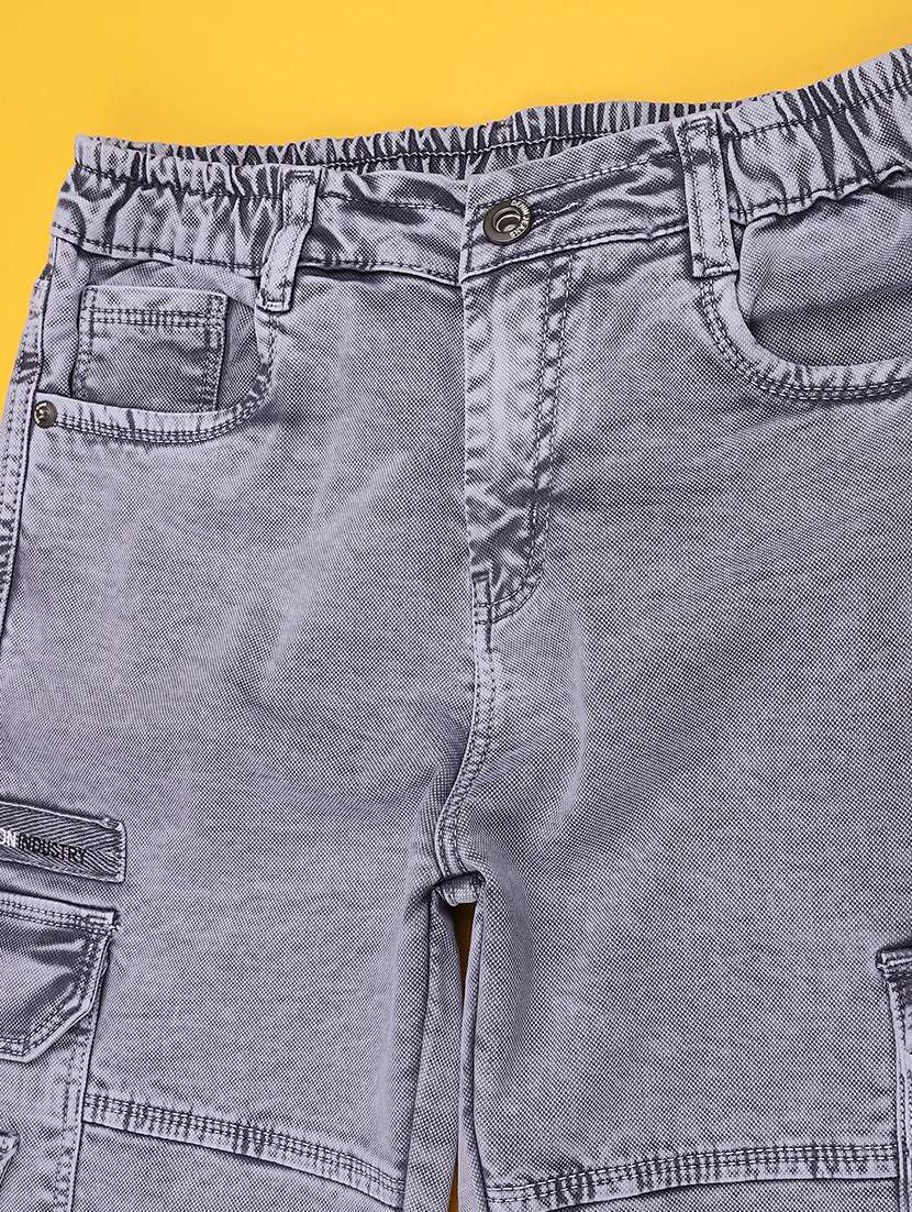 boys washed mid rise cargo jeans - 22317108 -  Standard Image - 3