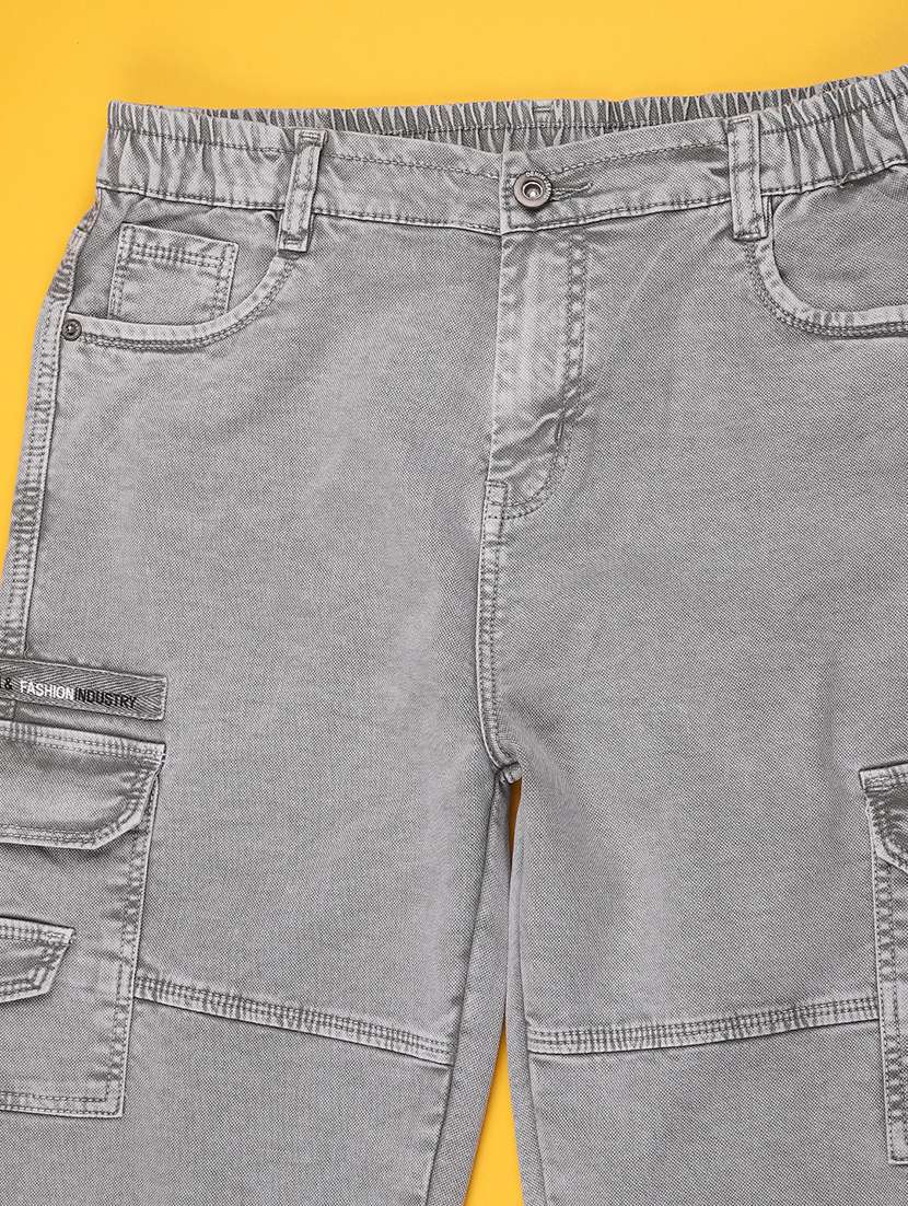 boys washed mid rise cargo jeans - 22317109 -  Standard Image - 3