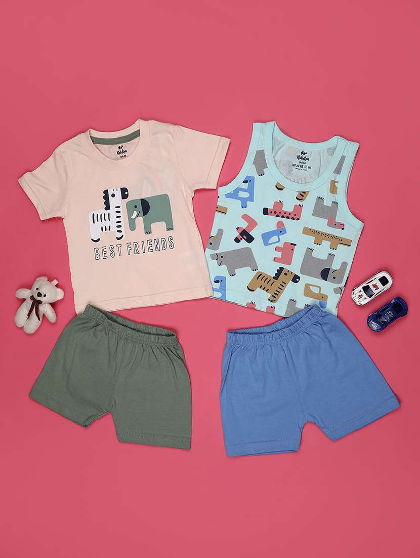 multi colored cotton shorts set coords