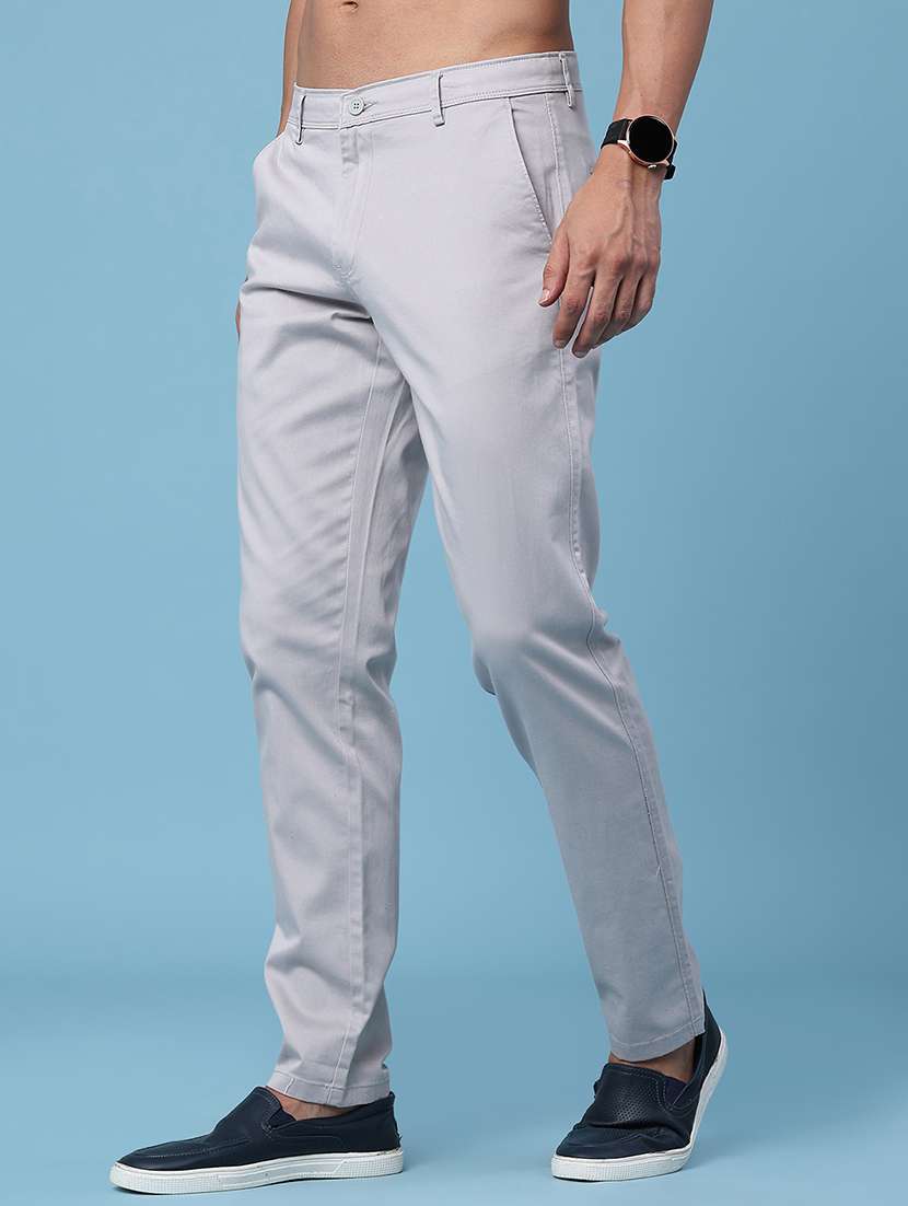 men solid mid rise slim fit chinos - 22317176 -  Standard Image - 3