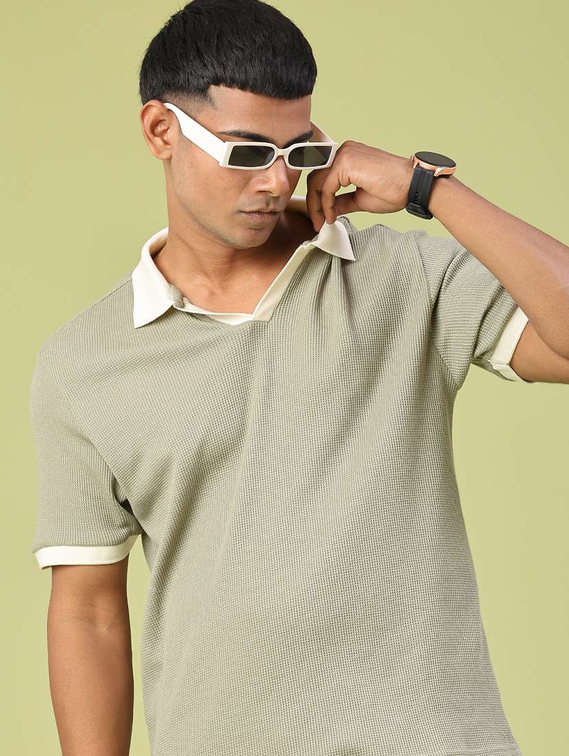 men self design short sleeve regular fit polo t-shirt