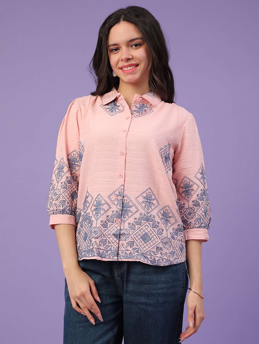 peach cotton shirt top