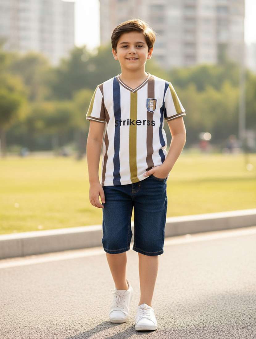 boys printed short sleeves regular fit t-shirt