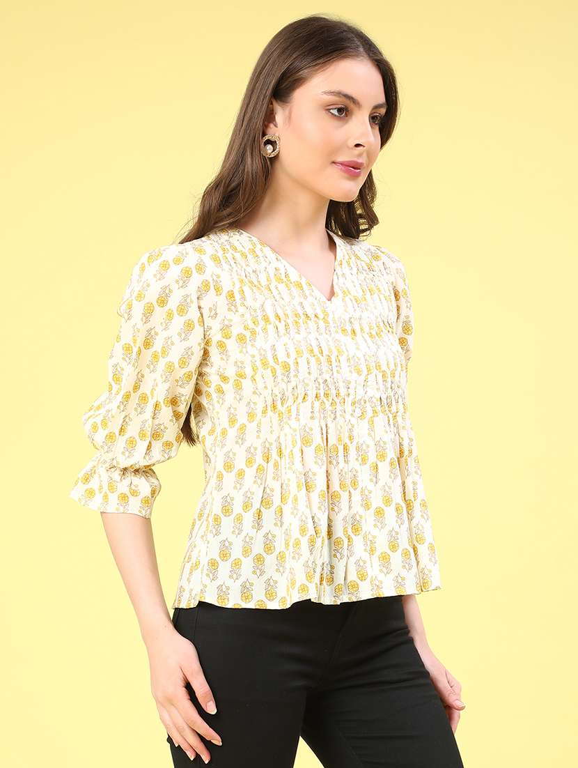 yellow cotton a line top - 22317273 -  Standard Image - 3