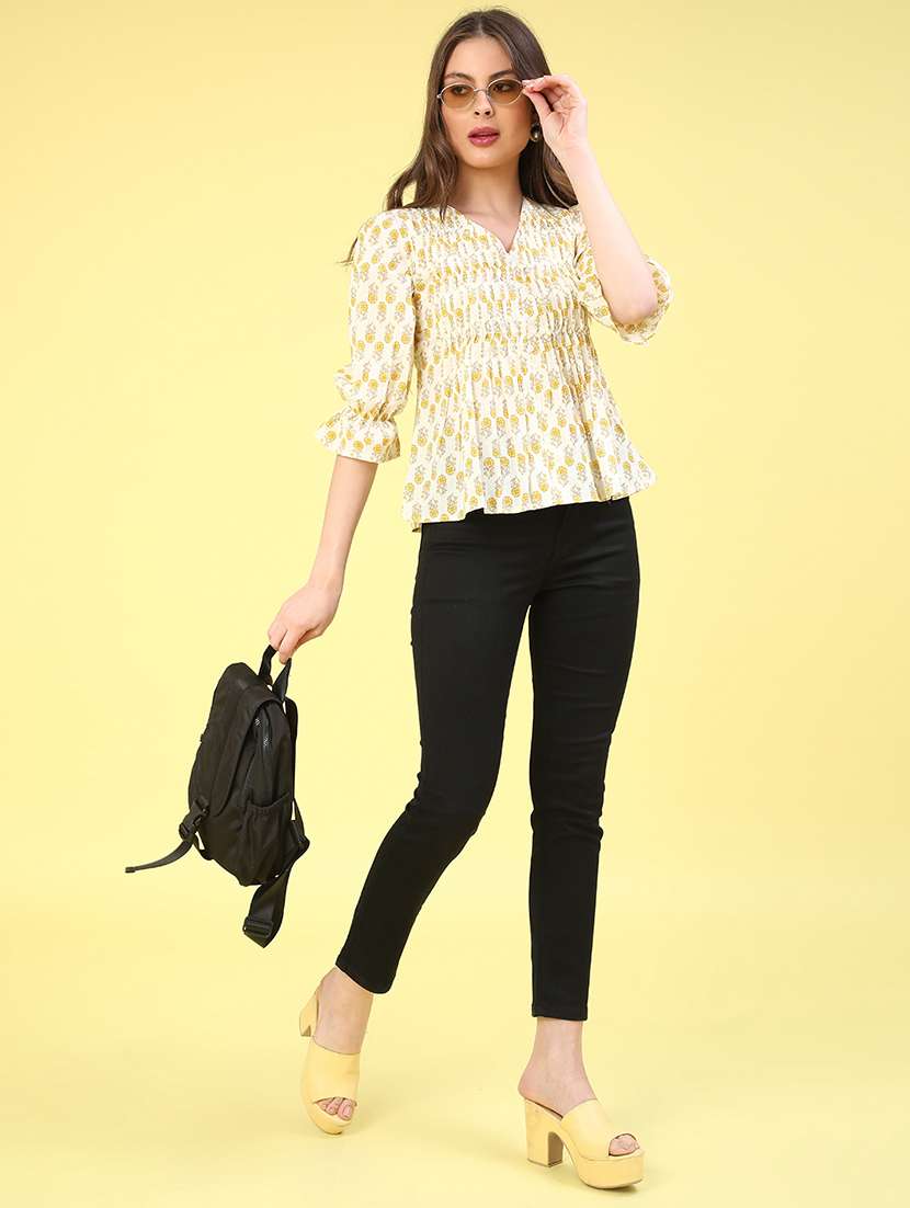 yellow cotton a line top - 22317273 -  Standard Image - 5